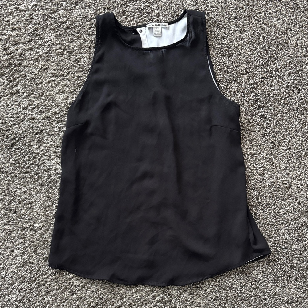 Dalia Collection Classic Black Sleeveless Blouse